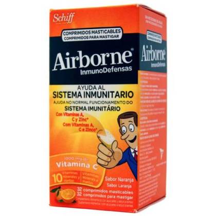 Airborne 32 Chewable Tablets With Vitamin C Orange Flavour