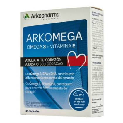 Arkomega Omega 3 E Vitamina E 45 Cápsulas