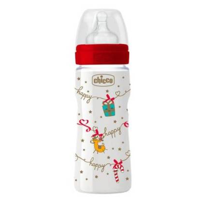 Chicco Silikon Babyflasche 2m+ 250ml Weihnachten