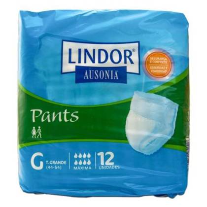 Lindor Pants Absorb Inc Orina Anat C/ Braguita T- Gde 12 U 4 Paquetes