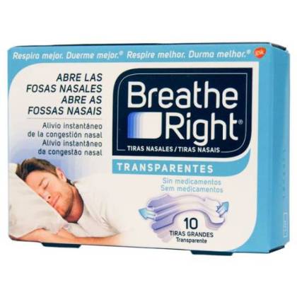 Breathe Right Tira Nasal Transp Gde 10u