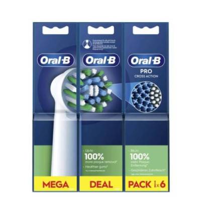 Oral-b Cross Action Replacement Electric Toothbrush 6 Replacement Brush Heads