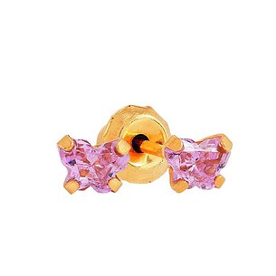 Inverness Pendiente 24k 89610 Mariposa Rosa 2 Un