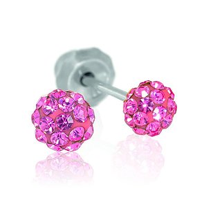 Inverness Pendiente Acero Inoxidable 588c Bola Rosa Cristal 4 mm