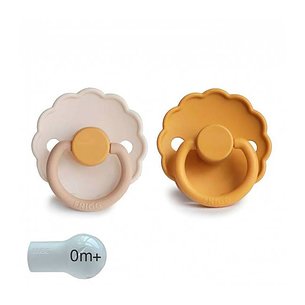 Mushie 2 Block Latex Pacifiers Daisy Chamomilehon