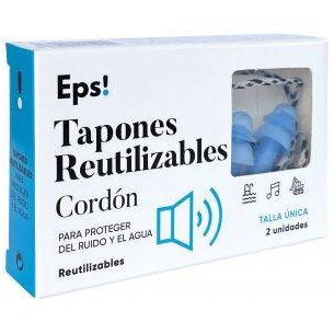 Tampões de ouvido de silicone reutilizáveis com cordão EPS 2 unidades, tamanho único