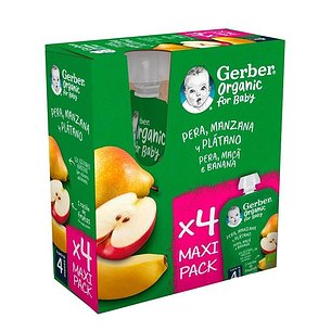 Gerber Bio Birne Apfel Banane 4 Beutel 90 g