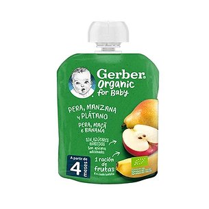 Gerber Organic Pêra Maçã Banana 4 Sachês 90 g 2
