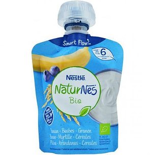 Naturnes Bio Pouch Laticínios Banana Mirtilo Cereal