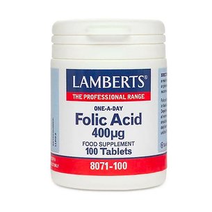 Acido Folico 400 Mcg 100 Comps Lamberts