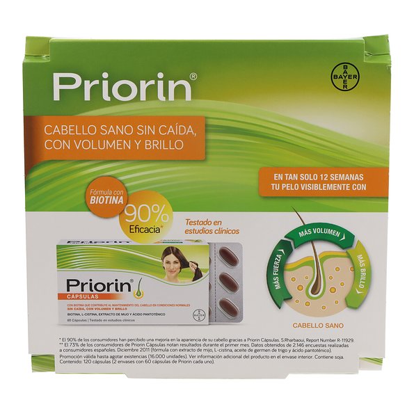 Priorin 2x60 caps PROMO: Cabelos mais fortes da raiz!