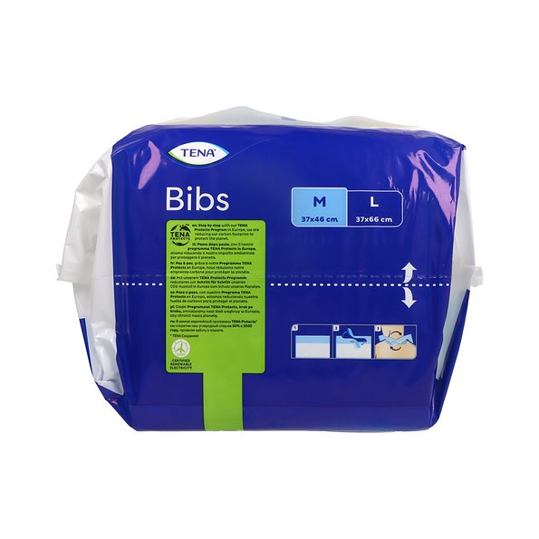 Babadores descartáveis Tena Bibs para adultos tamanho M 150 unidades
