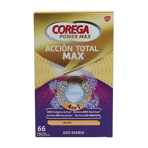 Pastilhas de limpeza para próteses Corega Total Action 6