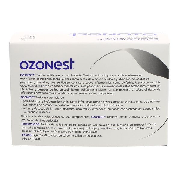 Lenços umedecidos oftálmicos Ozonest 20