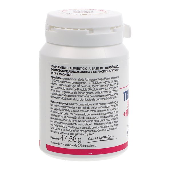 Triptofano Plus com Ashwagandha + Rhodiola e Magnésio 60 Comprimidos