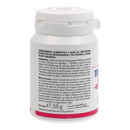 Triptofano Plus com Ashwagandha + Rhodiola e Magnésio 60 Comprimidos