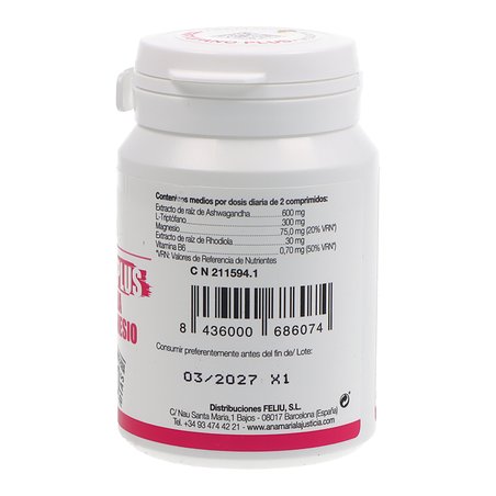 Triptofano Plus com Ashwagandha + Rhodiola e Magnésio 60 Comprimidos