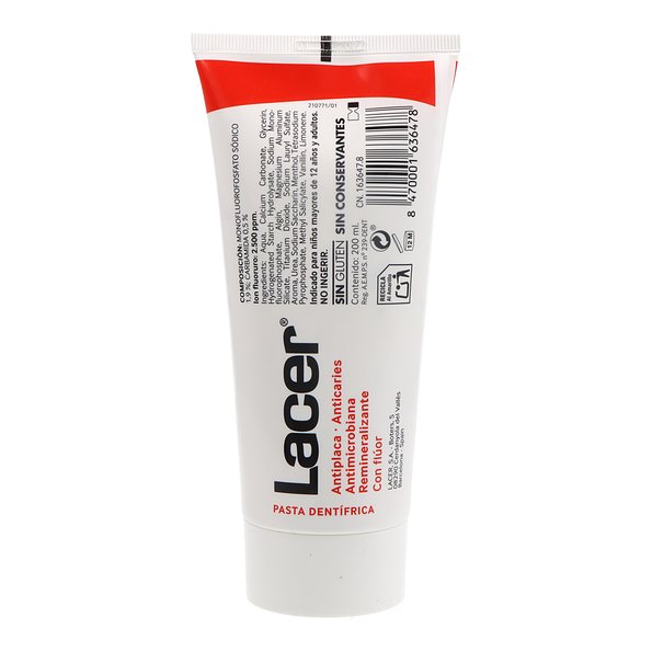 Lacer Pasta de Dentes com Flúor 200 ml
