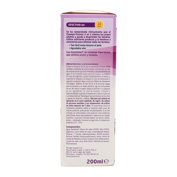 Paranix Elimina Piojos Y Liendres Champu 200 ml 