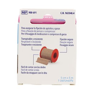 Fita adesiva de tecido rosa Omniplast 5m x 5cm Hartman 2