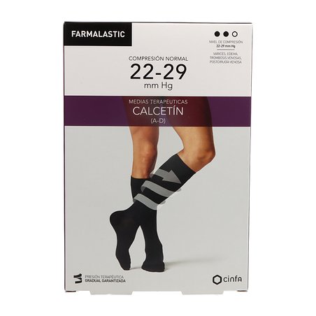 Calcetin Farmalastic Normal Negro Tmed