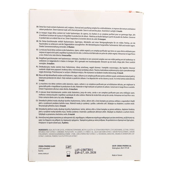 Croma Detox Face Mask 8 Mascarillas 25ml