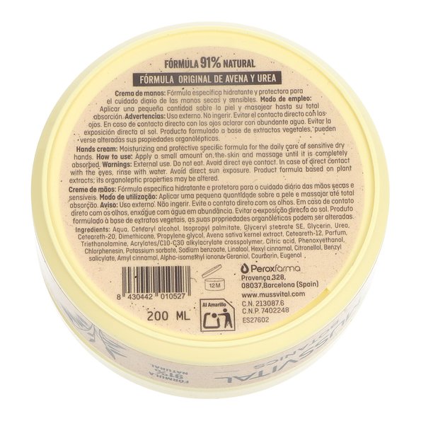 Mussvital Essentials Botanics Creme para as mãos Ave