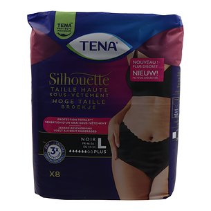 Tena Silhouette Preto Cintura Alta T - g 8 Unidades