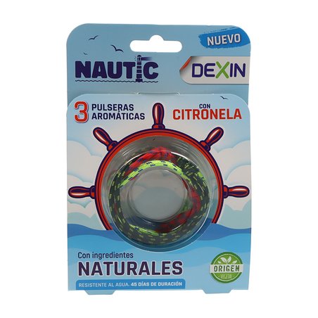 Pulseira Dexin Nautic Com Citronela 3 Unidades