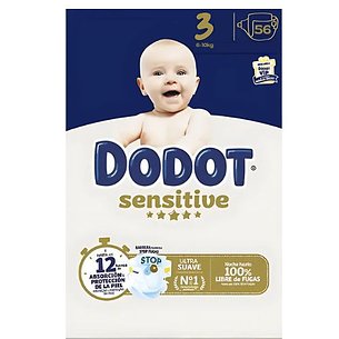 Dodot Sensitive Tamanho 3 6 - 10 Kg 56 Unidades