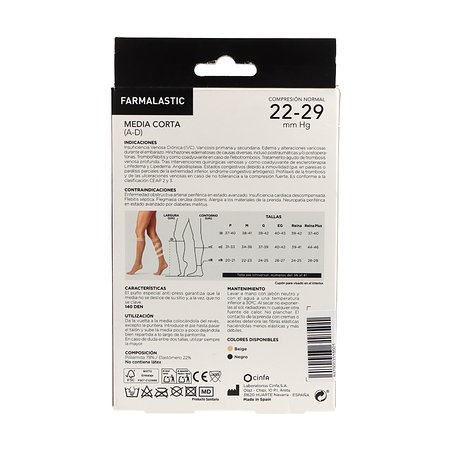 Media Farmalastic Cerrada Corta Normal Tg