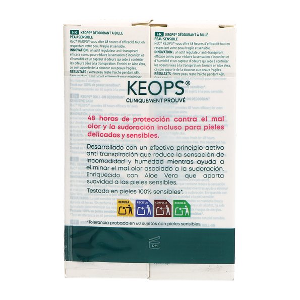 Roc Keops Deo Roll On Sensible 2 X 30 ml