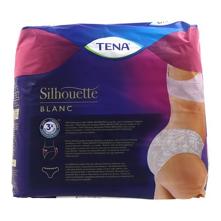 Tena Silhouette Branco Cintura Baixa T - m 12 Unidades
