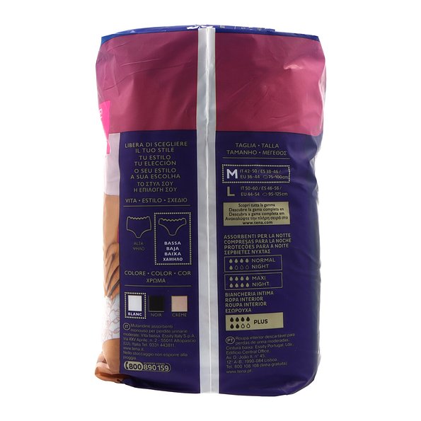 Tena Silhouette Branco Cintura Baixa T - m 12 Unidades