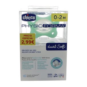 Chicco Chupete Silicona Physioforma Dual Soft Neutro 0-2 Meses 1ud