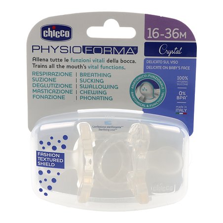 Chupete Silicona Chicco Physioforma Crystal 16 - 36 Meses 2 Unidades