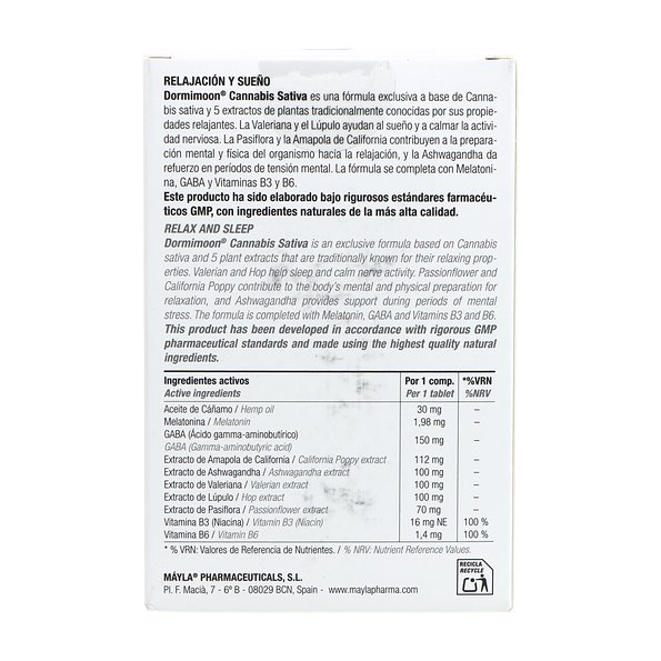 Dormimoon Cannabis Sativa 30 Comprimidos