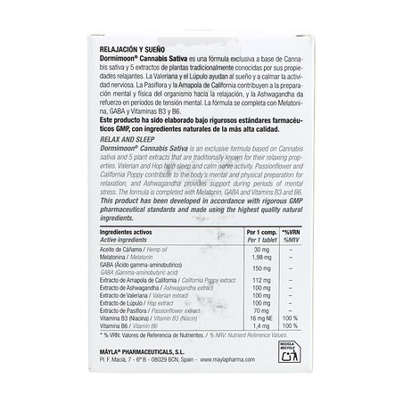 Dormimoon Cannabis Sativa 30 Comprimidos