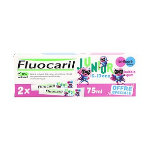 Fluocaril Junior 6-13 Años Sabor Chicle 2x75 ml Promo