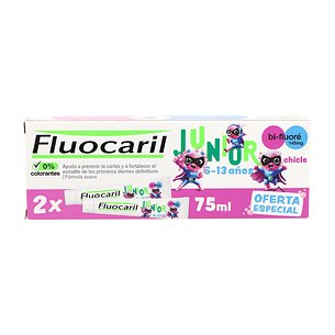 Fluocaril Junior 6-13 Años Sabor Chicle 2x75 ml Promo 2