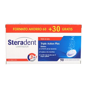 Steradent Tripla Ação Plus 90 Comprimidos