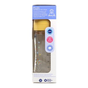 Mamadeira de vidro Chicco Perfect Easy Slow Flow com bico de silicone + 0 meses 240ml amarela 2