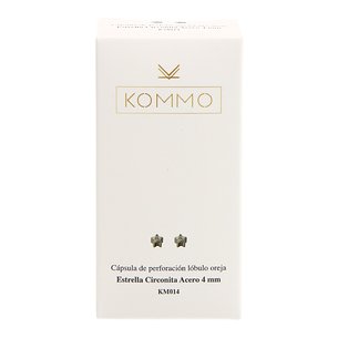 Pendiente Estrella Circonita Acero 4mm