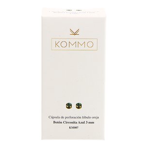 Pendiente Boton Circonita Azul 3mm