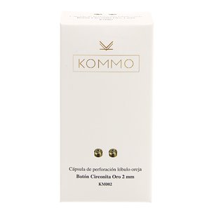 Pendiente Boton Circonita Oro 2mm