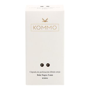 Pendiente Bola Negra 3mm