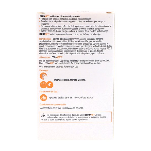 Lephanet 12 Lenços umedecidos para limpeza dos olhos