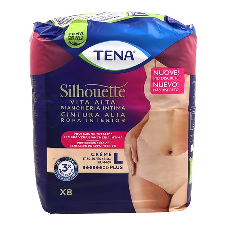 Tena Silhouette Crema Cintura Alta T-g 8 Uds
