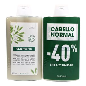 Shampoo de Aveia Klorane 2x400 ml Duplo Promo