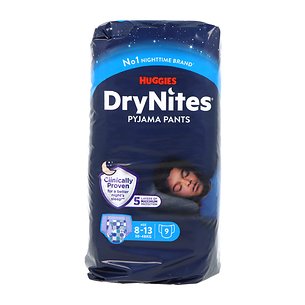 Calça de pijama Drynites 8-13 anos 30-48 kg 9 unidades menino